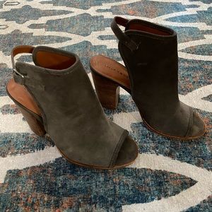 Lucky Brand Suede Peep Toe Bootie